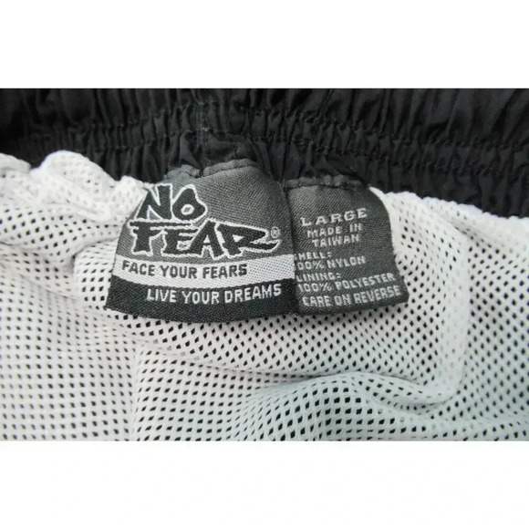 Vintage Y2K No Fear Swim Board Surf Shorts Men's Size Large Black Lined Pocket - Picture 6 of 6